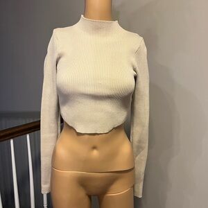 SHEIN long sleeve crop top. Color: cream. Size: medium. Smoke free pet free home
